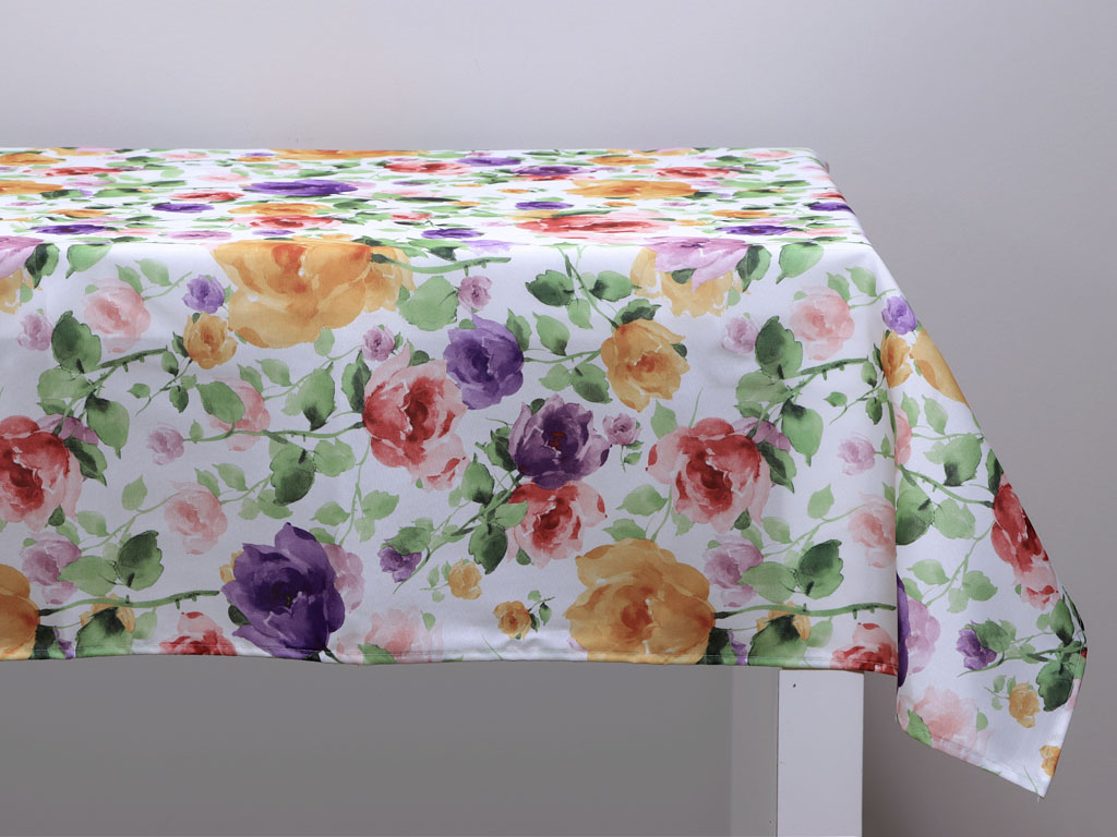 Mantel Antimanchas Rosas 150x250