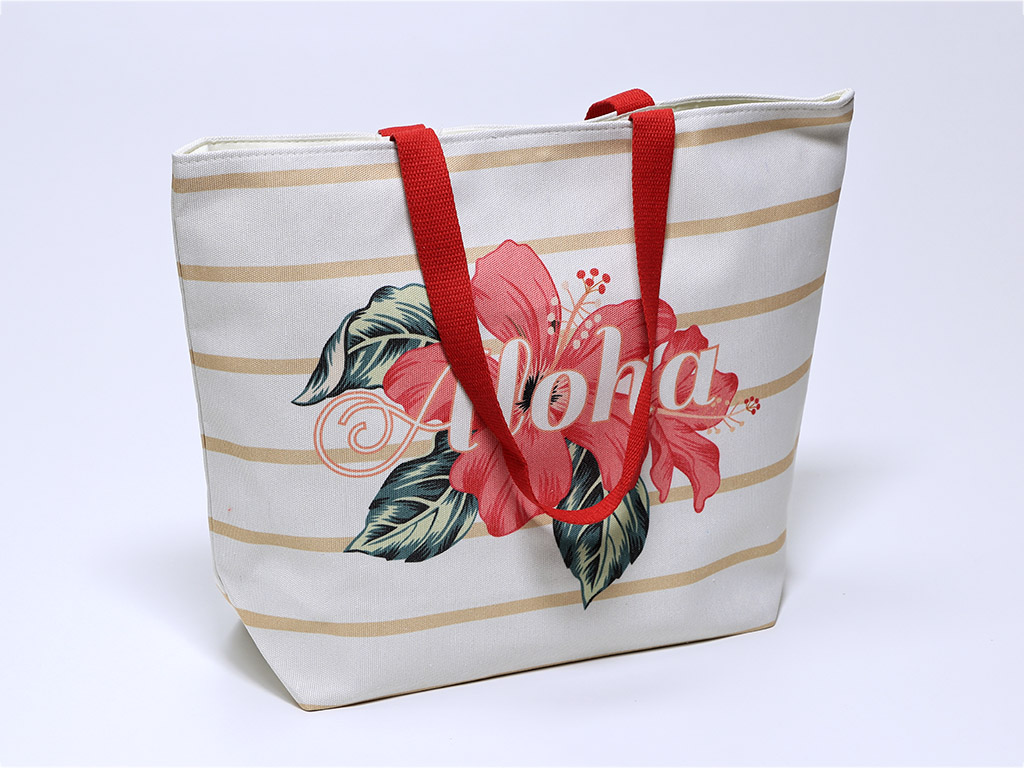 Bolso Playa Rayas Rojas