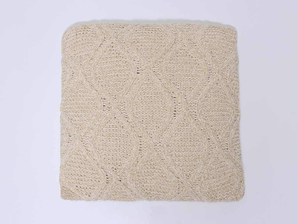 Cojín Chenilla Rombo Crudo 45x45