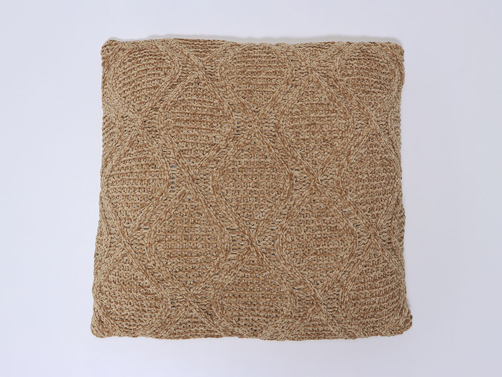 Cojín Chenilla Rombo Teja 45x45