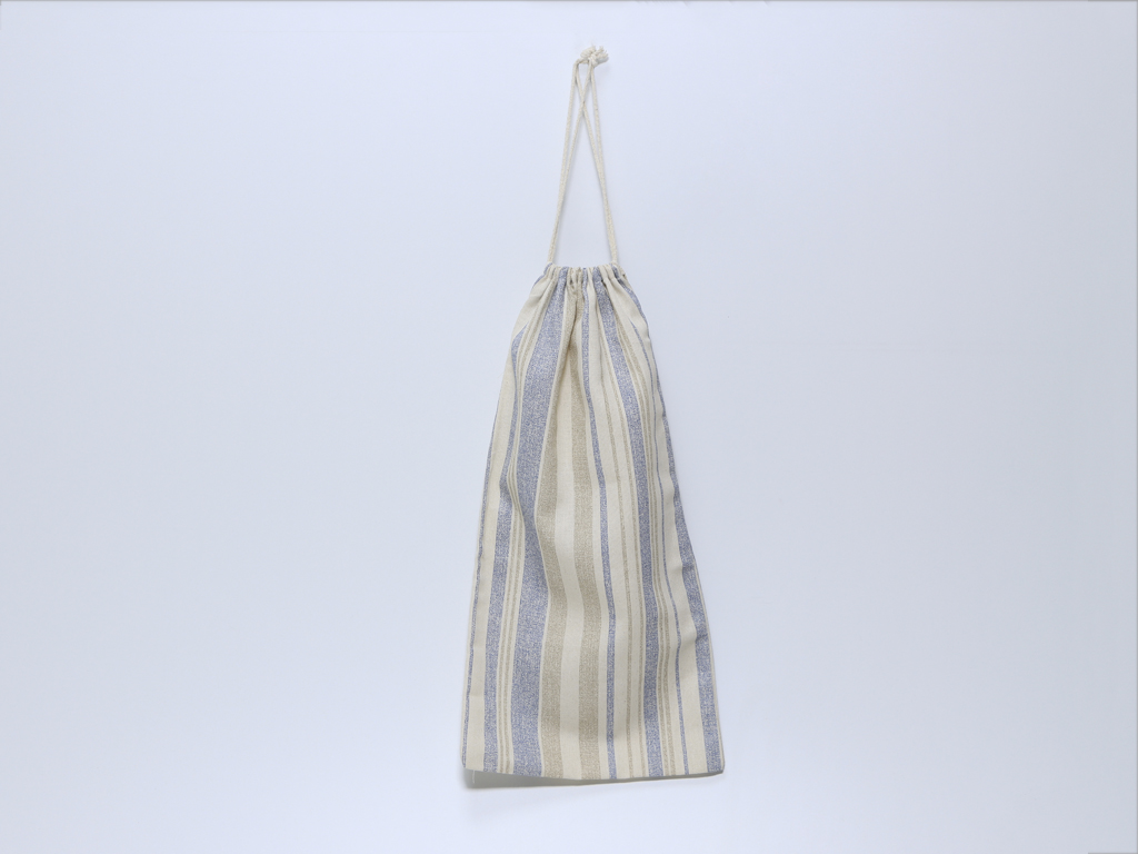 Bolsa de  pan rayas azul/beige