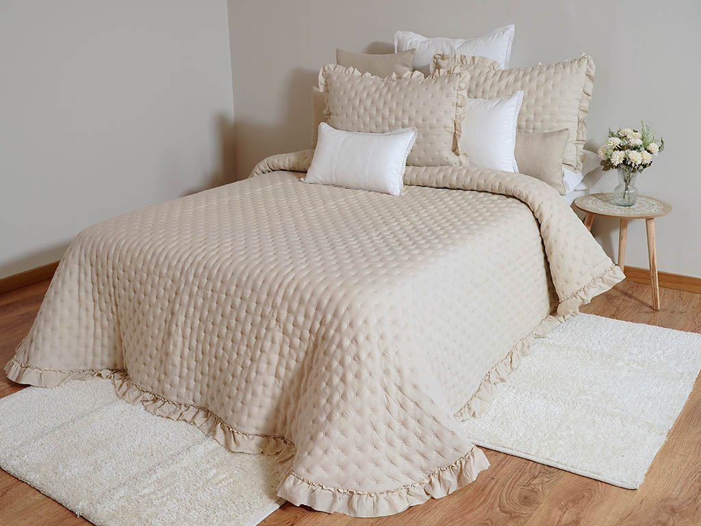 Edredón Napoli beige cama 105cm + 1 funda cojin 50x70