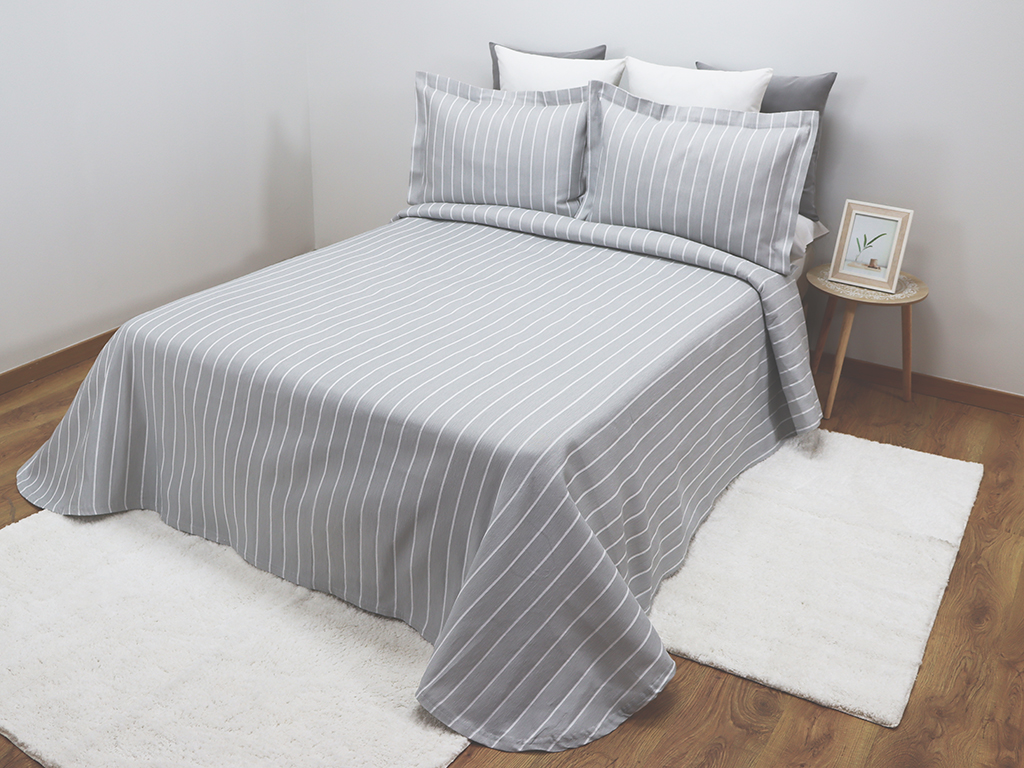 Colcha Raya Gris 90cm