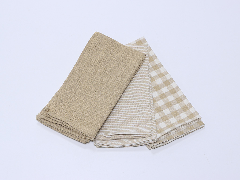 Juego 3 paños Beige