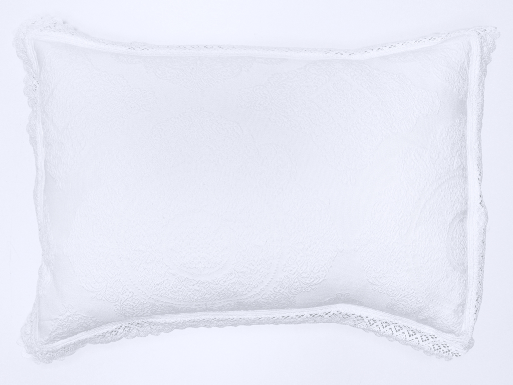 Funda cojín 50x70cm Lace Puntilla Blanca