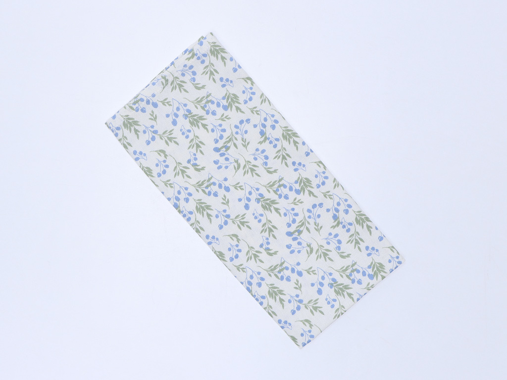 Paño Flores Azul-Verde 48x70cm