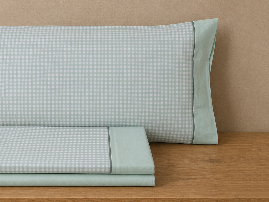 Juego de sábanas Vichy Verde 150cm