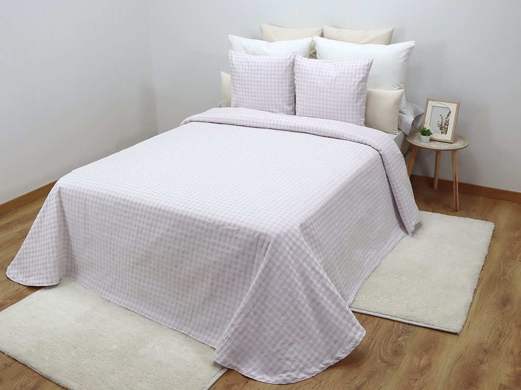 Colcha Vichy Rosa 135cm