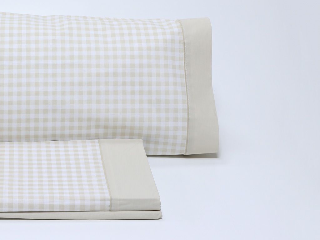 Juego de sábanas Vichy Beige 90cm
