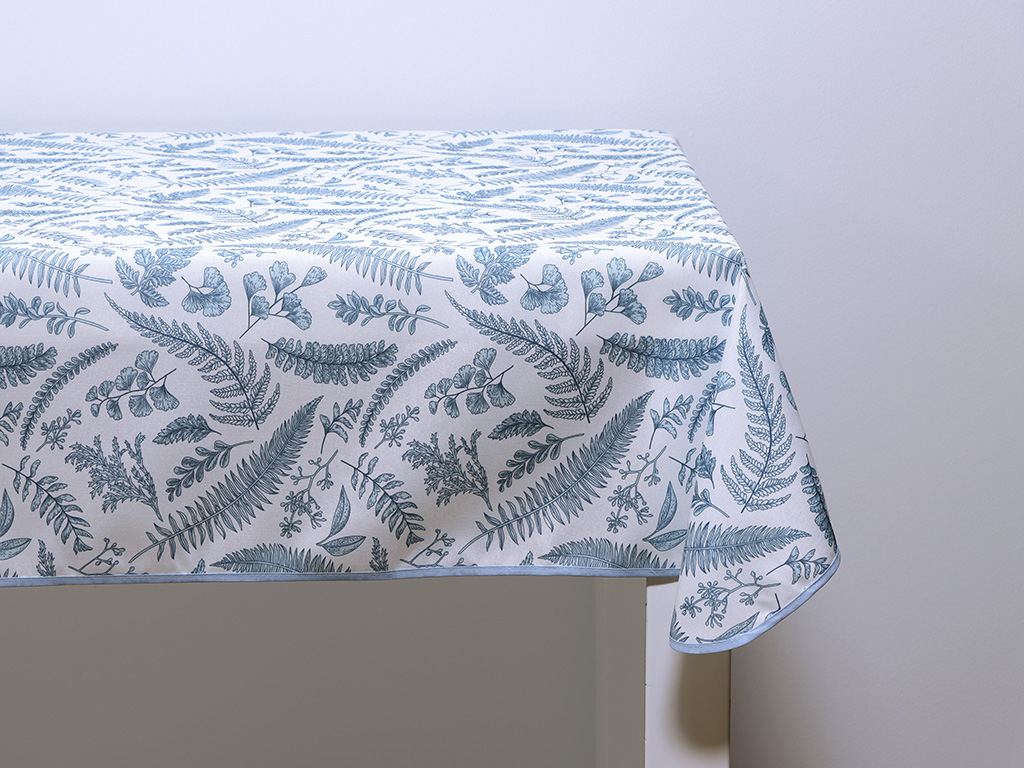 Mantel antimanchas Leaves Azul 140x240cm
