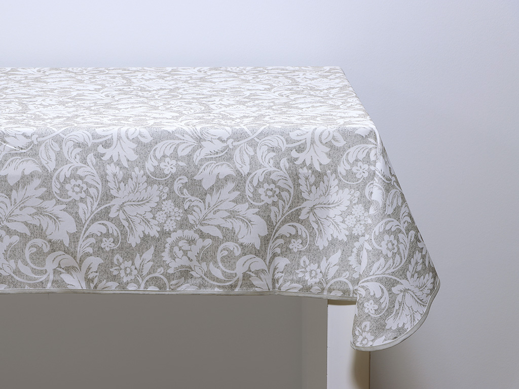 Mantel antimanchas Leaves Topo 140x320cm