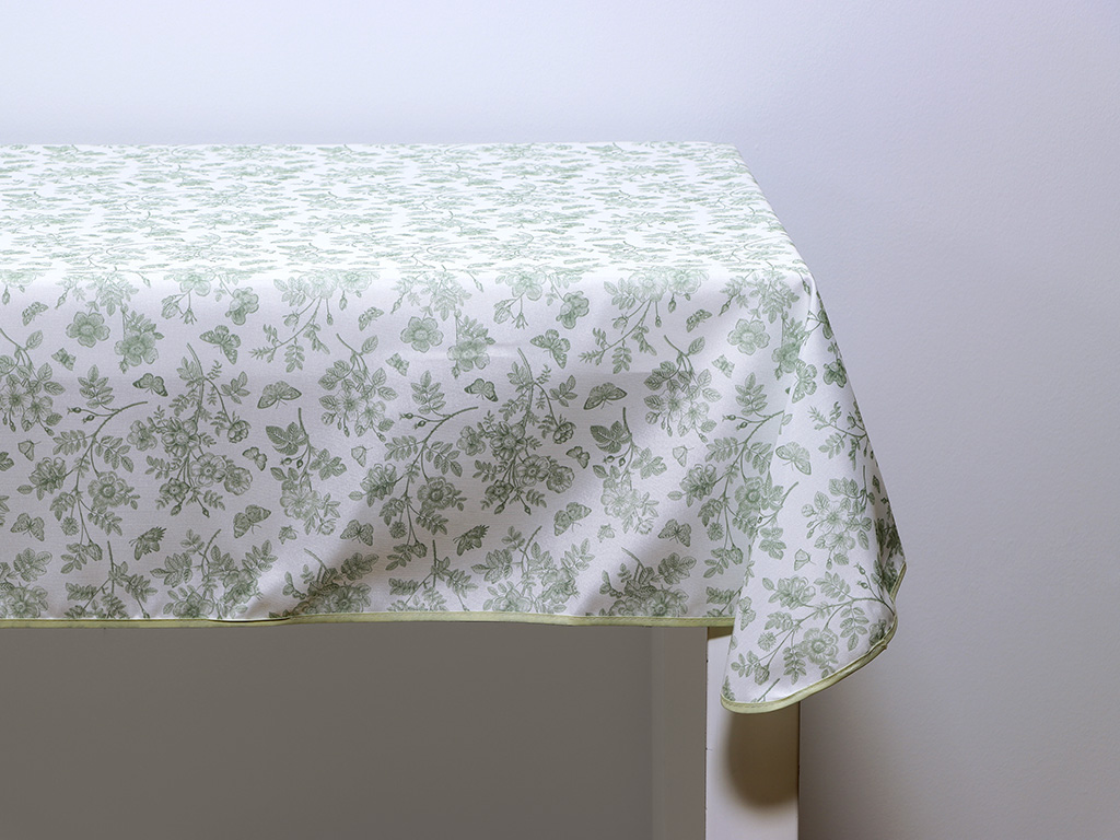 Mantel antimanchas Leaves Verde 140x320cm