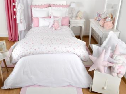 Funda nórdica estrella cuna 100x120 rosa