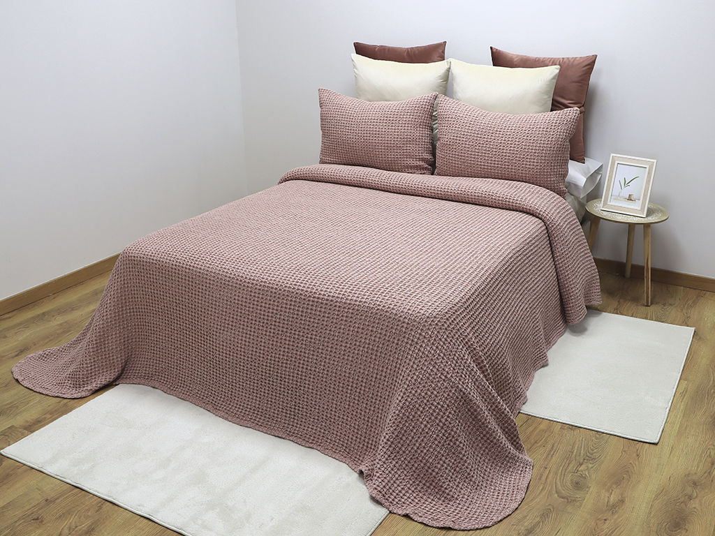 Colcha Waffle Rosa 135cm