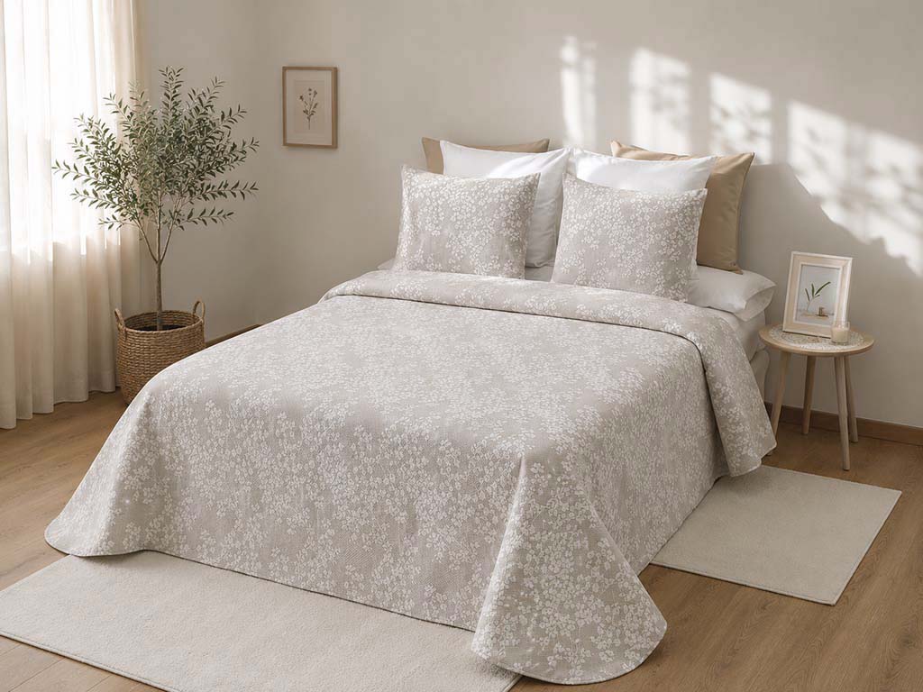 Colcha Flori Beige 150cm