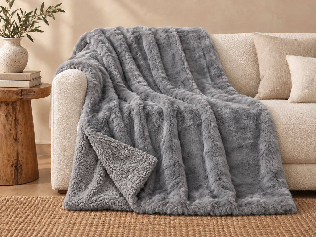 Plaid Rabbit Gris 160x220cm