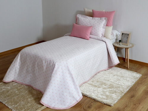 Colcha Lara Rosa cama 90cm