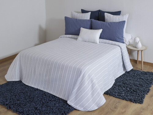 Colcha Marina azul cama 150cm