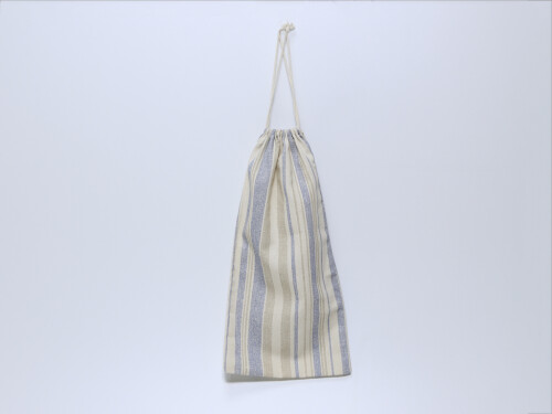Bolsa de  pan rayas azul/beige