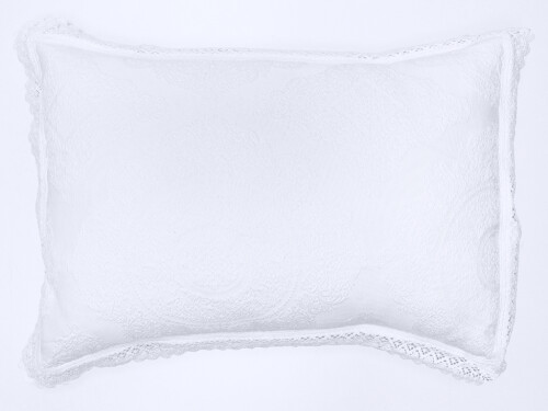 Funda cojín 50x70cm Lace Puntilla Blanca